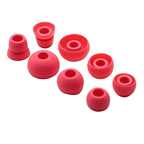Replacement Silicone Earbuds Ear Tips Eargels Buds Set Compatible with Beats Powerbeats 3 Powerbeats 2 Wireless in-Ear Earphones (4 Pairs/Psychedelic Red) - color: Psychedelic Red