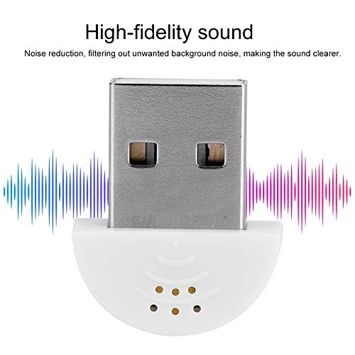 DEWIN USB 2.0 Mini Microphone, Laptop/Desktop PC Plug and Play for Skype, MSN, Yahoo Recording, YouTube, Google Voice Search and Games(White)