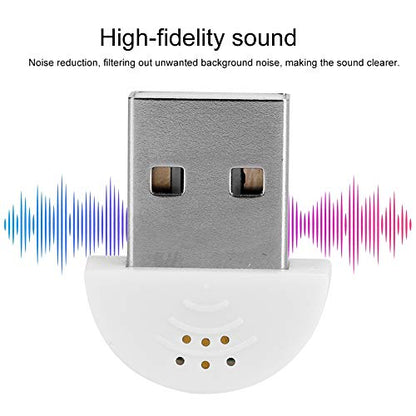 DEWIN USB 2.0 Mini Microphone, Laptop/Desktop PC Plug and Play for Skype, MSN, Yahoo Recording, YouTube, Google Voice Search and Games(White)