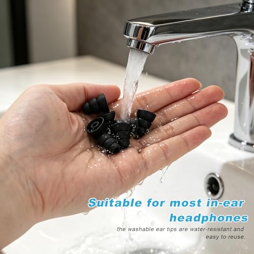 9 Pairs Replacement Triple Flange Ear Tips, Silicone Earbud Tips Covers