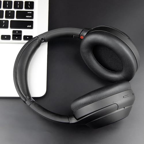 SOULWIT Replacement Kit for Sony WH-1000XM4 Headphones, Ear Pads Cushions + Headband Repair Part - Black - color: Black