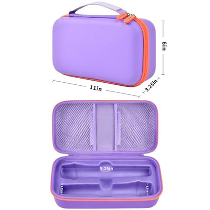 Wireless Microphone Case Compatible with JBL Wireless Two Microphone System, Handheld Dual Mic Travel Bag for Singing or Karaoke for Receivers, Adapters, AA Batteries - color: Purple