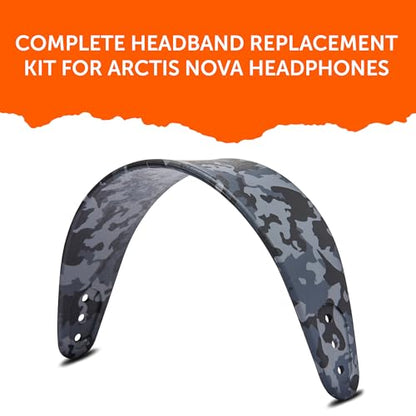 WC HeadbandZ Arctis Nova - Upgraded Silicone Headband for Arctis Nova Headsets by Wicked Cushions - Enhanced Flexibility, Comfort, and Style with Matching Earpad Designs | Black Camo - color: Black camo