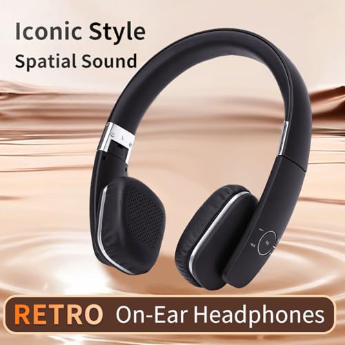 Fockety Headphone, Foldable Wireless Headphones Over Ear, Adjustable Comfortable Lightweight Headset for Home Office Travel Workout Cellphone PC, Dual Device Connection (Black) - color: Black