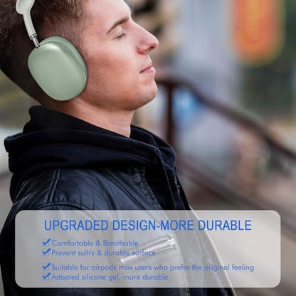 Ear Cushions for Apple AirPods Max - Mesh Fabric Ear Cups Cover Replacement | G GVOEARS Upgraded Ear Pads for Air Pods Max 1&2 Headphones (Green) - color: Green