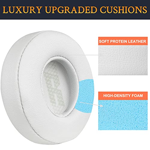 SOULWIT Replacement Ear Pads for JBL Live 460NC/Live 460 NC On-Ear Wireless Headphones, Earpads Cushions with Softer Protein Leather, Noise Isolation Foam - Grey - color: Grey
