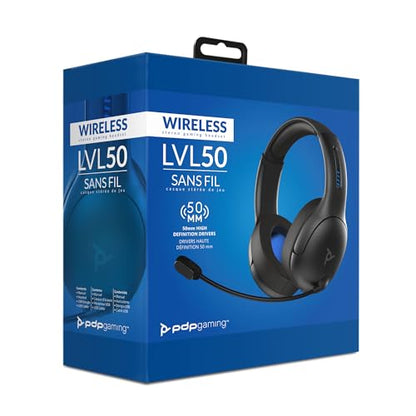PDP AIRLITE PRO Wireless Power Stereo Gaming Headset with Noise Cancelling Microphone: Compatible with PS5/PS4/PS3 Console/PC Windows 10, Comfortable Lightweight Headphones, Long Battery Life (black)