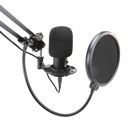 Emerson EAM-9051 USB Gaming & Streaming Condenser Microphone with Pop Filter, Shock Mount, Cardioid Pickup Pattern, and Plug-and-Play Setup – Perfect for Gamers, Streamers, and Podcasters