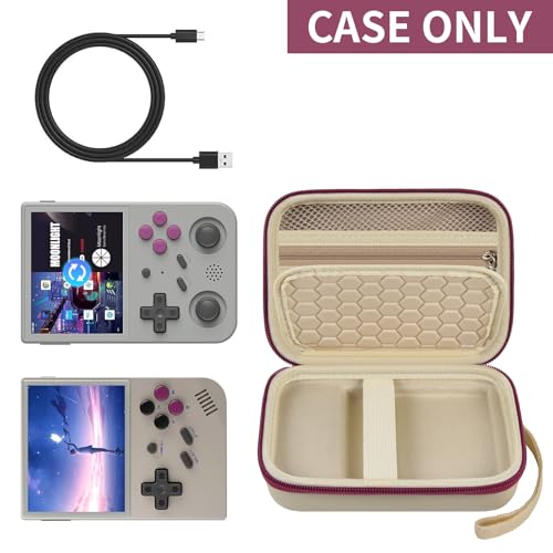 PAIYULE Travel Carrying Case for R36S RG353V RG353VS Handheld Game Console - color: Beige, style: For R36s