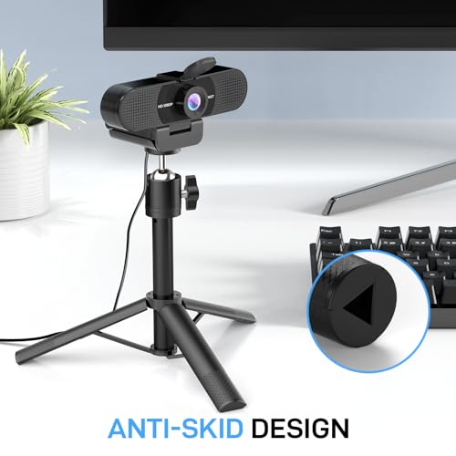 EMEET C960 Webcam with Tripod, 1080P Webcam with Mic, Adjustable Height | Desktop Tripod, C960 Web Camera with Privacy Cover, Plug & Play with Stand for Zoom/Skype/YouTube/FaceTime - style: 1080P Tripod