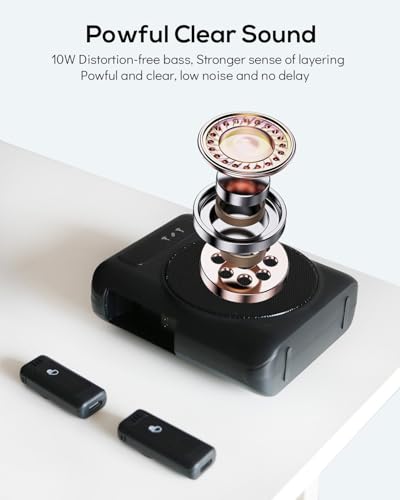 Voice Amplifier for Teachers with 2 Mics, Portable Speaker and Microphone | Wireless Voice Amplifier Personal, Bluetooth Mini Speaker with Lavalier Clip On microphones Set for Yoga Tour Guides Coaches - color: Black