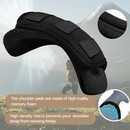 2-Pack Shoulder Pad Ultra-Thick Tactical Vest Cushion for Laptop Bags, Messenger Bags, Briefcase Bags, Luggage Bags, Tool Bags, Travel Bags and Most Bags, Black - color: Black