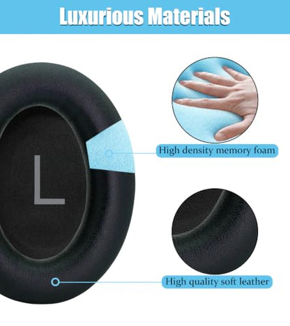 Replacement Ear Pads are Compatible with Bose QuietComfort 45 (QC45)/QuietComfort SE (QC SE) Headphones. Akkiv Earpads Cushions with Protein Leather and Memory Foam (Graphite Black) - color: graphite black