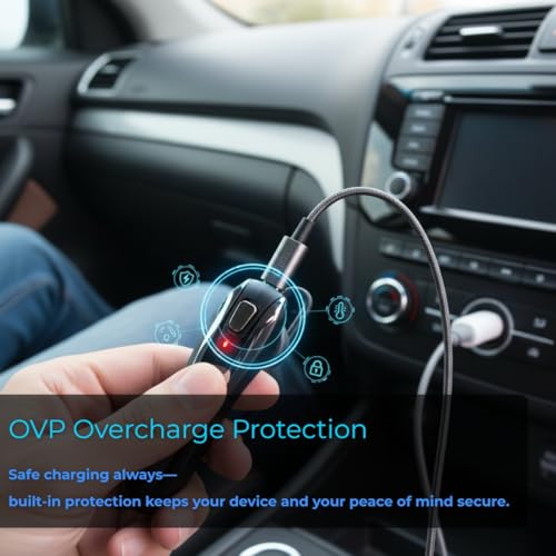 Trucker Bluetooth Headset Wireless, 38H Talk Time Bluetooth 6.0 Headphones with Dual Mic Noise Cancelling, Lightweight Hands-Free Earpiece for Truck Taxi Delivery Drivers, Long Battery Life Headset