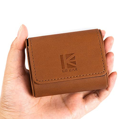 KBEAR Magnetic Closure iem Case, Travel in ear Monitor Case for IEM, Wired Earbuds, in-ear Headphones, Lightweight Storage Bag for kz zs10 pro, zs10 prox, zsn prox, castor, edx pro, ccz melody (Brown)