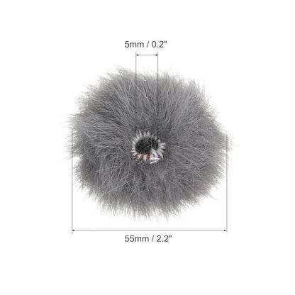 PATIKIL Furry 마이크 윈드스크린 5mm x 55mm 마이크 커버 윈드실드 실내 실외 마이크용 라이트 그레이 2팩 - color: 연회색., size: 5mm x 55mm