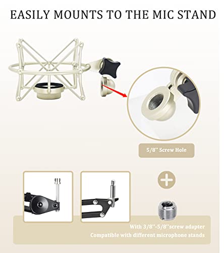 TLM 103 Shock Mount - Microphone Mount Compatible for Neumann TLM 103 M147 Condenser Mic by SUUNTOK,Silver - color: Silver