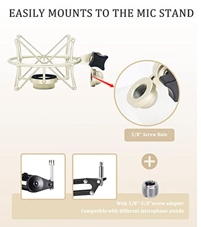 TLM 103 Shock Mount - Microphone Mount Compatible for Neumann TLM 103 M147 Condenser Mic by SUUNTOK,Silver - color: Silver