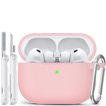 for AirPods Pro 3 Case 2025,Come with Cleaner Kit,Pink | Silicone Protective Cover for Airpod Pro 3rd Generation Case with Keychain,for Women Men,One-Piece Design,Shockproof - color: B-Pink
