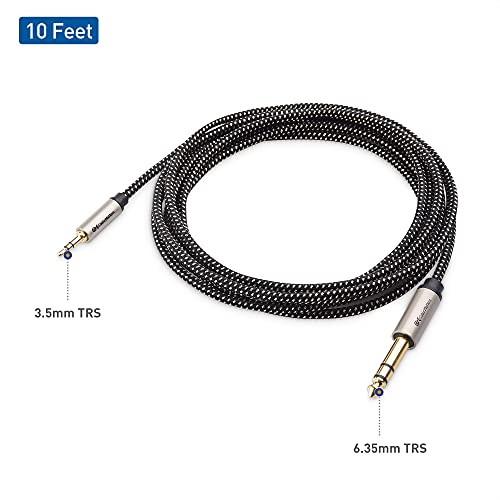 Cable Matters Braided 3.5mm to 1/4 Inch Audio Cable, 10ft - size: 10 Feet