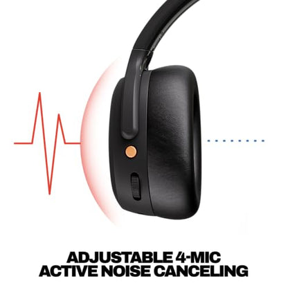 Skullcandy Crusher ANC 2 Noise Cancelling Wireless Headphones - True Black | Multi-Sensory Crusher Bass, Over-Ear Fit, Bluetooth, 60 Hours Battery, Working Out, Gym, Travel, Studying, Music, Gaming - color: True Black