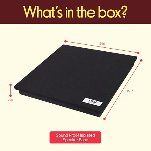Pyle Sound Dampening Speaker Riser Foam - Audio Acoustic Noise Isolation Platform Pads Recoil Stabilizer w/ Rubber Base Pad For Studio Monitor, Subwoofer, Loud Speakers - PSI15 (15 x 15 x 1.8 Inch)