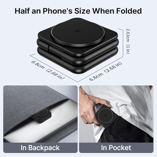 KU XIU 3 in 1 Charging Station for Samsung Phone Watch Buds | Aluminum Alloy Foldable Wireless Charger for Samsung Galaxy S26 S25 Ultra/Galaxy Buds, for Galaxy Watch Ultra 8 7 6 5 4 - color: Black