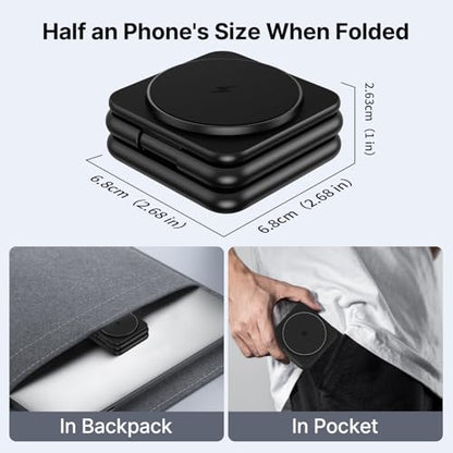 KU XIU 3 in 1 Charging Station for Samsung Phone Watch Buds | Aluminum Alloy Foldable Wireless Charger for Samsung Galaxy S26 S25 Ultra/Galaxy Buds, for Galaxy Watch Ultra 8 7 6 5 4 - color: Black