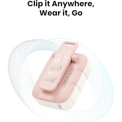 INSMY Wearable Bluetooth Speakers IP67 Waterproof Clip On Small Speaker | Portable Personal Speakers,Clean Sound,Stereo Pair,Wireless,ENC Built-in Mic,Lightweight for Golf Work Pool Gift (Pink) - color: Pink