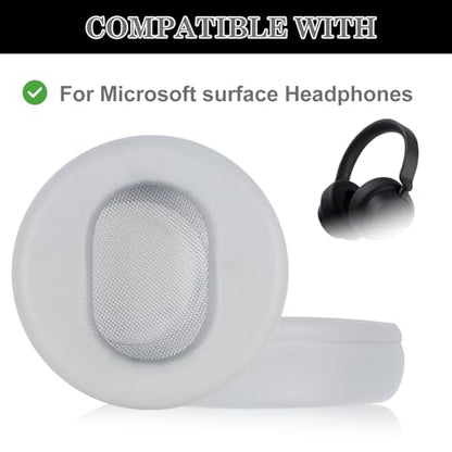 Aiivioll Replacement Ear Pads for Microsoft Surface 1/2 Headphones, Protein Leather Memory Sponge Ear Cushion Compatible Surface 1/2 Headphones, Headphone Accessories Ear Muff Repair Parts (Gray) - color: Gray