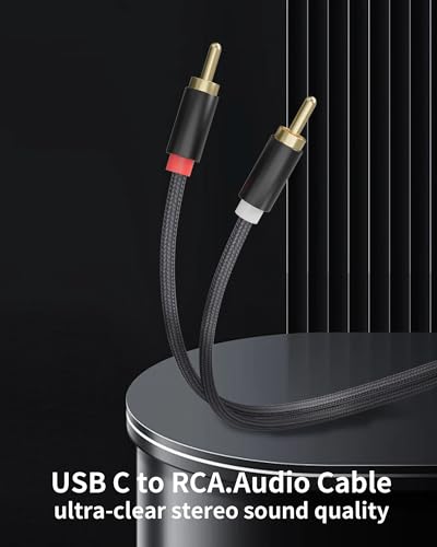 3-in-1 RCA Audio Cable Lightning USB C 3.5mm to 2 RCA | Compatible with iPhone Android Home Theater Car Stereo Speaker Amplifier 3.9FT RCA Cable for Audio Connection