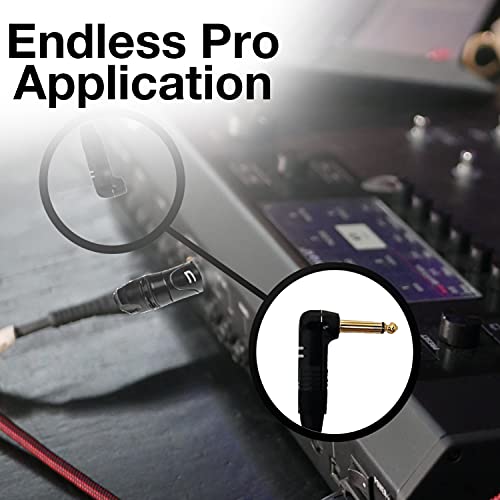Unbalanced XLR Cable Male to Right Angle 1/4" TS - 10 Feet Red - Pro 3-Pin Microphone Connector for Powered Speakers, Audio Interface or Mixer for Live Performance & Recording