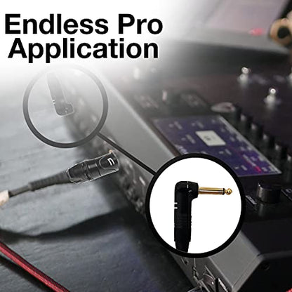 Unbalanced XLR Cable Male to Right Angle 1/4" TS - 10 Feet Red - Pro 3-Pin Microphone Connector for Powered Speakers, Audio Interface or Mixer for Live Performance & Recording