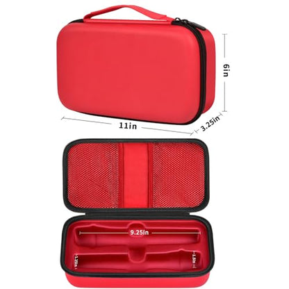 Wireless Microphone Case Compatible with JBL Wireless Two Microphone System, Handheld Dual Mic Travel Bag for Singing or Karaoke for Receivers, Adapters, AA Batteries - color: Red