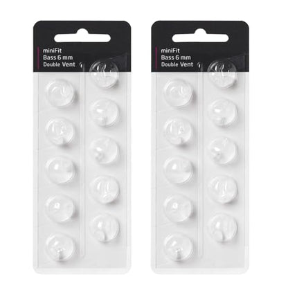 Hearing Aid Domes for Oticon MiniFit Double Vent Bass Domes: 2 Packs (6mm), Universal Domes for Oticon Hearing Aid Supplies - size: 2 Packs