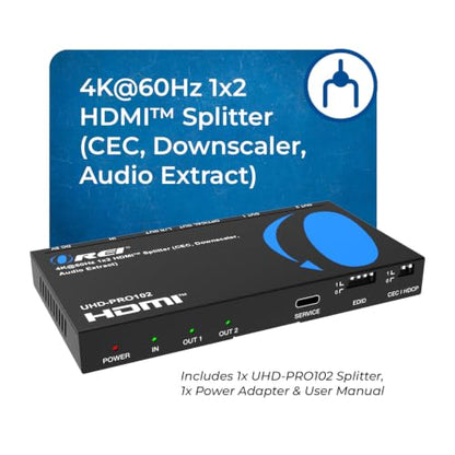 OREI 1x2 HDMI™ Splitter 4K@60Hz Audio Extract, CEC, Downscaler, HDCP 2.3 | OREI 1x2 HDMI Splitter 4K@60Hz Audio Extract With CEC, Downscaler, HDCP 2.3 - style: 1 x 2 HDMI Splitter
