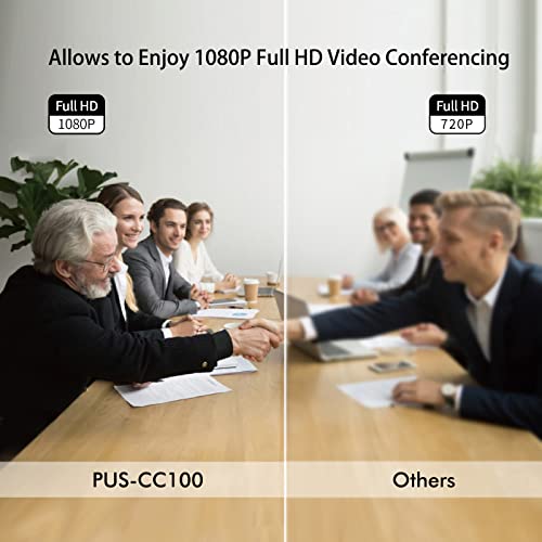 Conference Webcam w/Microphone&Speaker for HD 1080P Video Call, All-in-1 Ultra Wide-Angle 110° Camera, 19ft Voice Pickup, AI Noise-Cancel, USB Plug&Play&Power, Speakerphone&Cam Meeting System