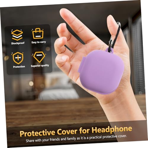 Buds Live Earphone Case Protective Cover for Wireless Earbuds Earbuds Compatible Carrying Ring - color: Purple