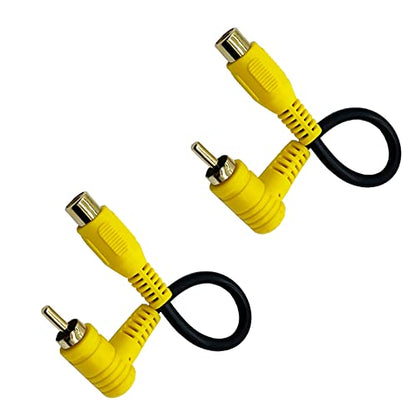 RCA Audio Cable Gold-Plated Elbow RCA line Lotus Male and Female Extension Lotus AV Video Cable Projector Cable Audio Cable (15cm RCA Female Straight to Male Bend 2PCS) - color: 15cm RCA female straight to male bend 2PCS