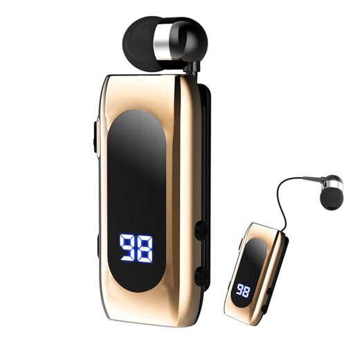 Wireless Headset Wireless Headphones Handsfree Call Wireless Earpiece Noise Cancellation Earbud Earphones Mic Compatible with Cell Phones Car Driver Trucker Business Office (Gold‌) - color: Gold‌