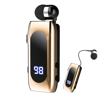 Wireless Headset Wireless Headphones Handsfree Call Wireless Earpiece Noise Cancellation Earbud Earphones Mic Compatible with Cell Phones Car Driver Trucker Business Office (Gold‌) - color: Gold‌