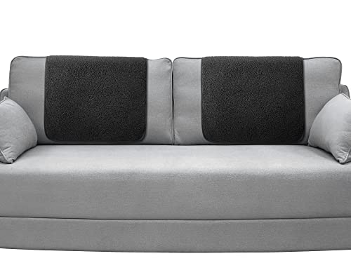 Frienda 2 Pieces Recliner Headrest Covers Sofa Headrest Protector for Recliner Chair Couch Furniture Non Slip for Living Room(Black) - color: Black