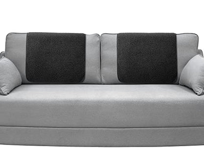 Frienda 2 Pieces Recliner Headrest Covers Sofa Headrest Protector for Recliner Chair Couch Furniture Non Slip for Living Room(Black) - color: Black