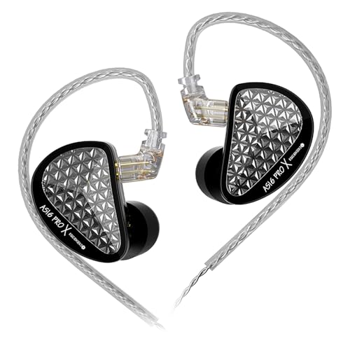 KZ AS16 PRO X in Ear Monitor Headphones HiFi Gaming Earbuds 16BA Balanced Armature Drivers IEM Earphones for Musicians Singers Audiophile Dj Drummers - size: No Mic