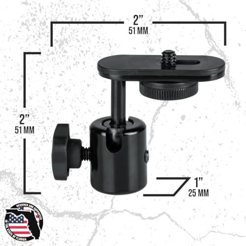 Gator Frameworks Camera Mount Mic Stand Adapter (GFW-MIC-CAMERA-MT) | Ball-and-Socket Head, Standard 1/4-20 Camera Threads, 360-Degree Rotation, 180-Degree Tilt