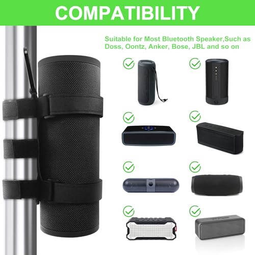 vhbw XL Portable Bike/Bicycle Speaker Mount for JBL Flip 5/6 Mount – Speaker Strap Holder for JBL Charge 4/5/6, Anker Soundcore 2/3, UE Boom 3 (XL Size)