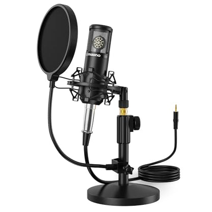 MAONO Condenser Microphone with 25mm Large Diaphragm, Professional Cardioid Studio Condenser Recording Mic with 3.5mm XLR for podcasting, Streaming, Singing, Vocal, Home-Studio (AU-PM325T)