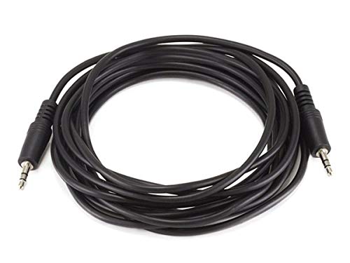 Monoprice 100645 12-Feet 3.5mm Stereo Plug/Plug M/M Cable, Black - size: 12 Feet
