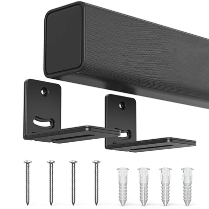 USX MOUNT Soundbar Mount for Samsung, Sony, LG, Vizio, Bose, Onn & More Sound Bar Mounts-Universal Soundbar Mounting Bracket Under TV, Floating Speaker Wall Mount 1 Pair Soundbar Shelf - size: Soundbar Mount up to 30 lbs