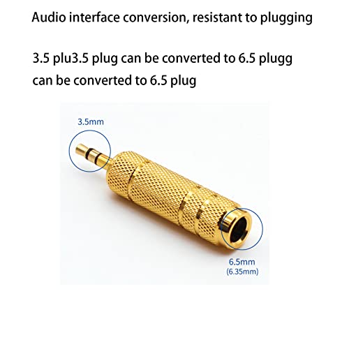 1/4'' to 3.5mm Stereo Headphone Adapter for Audio Connector Cable, 3.5mm(1/8'') Plug Male to 6.35mm (1/4'') Jack Female Stereo Adapter for Headphone, Amp Adapte -5PCS